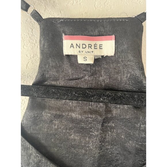 Andree by Unit Shine Bright Tank Womens Size Small in Black Sequins witchy goth - Picture 4 of 8